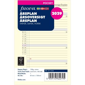 Filofax 2029 Refill | Pocket | Årsplan