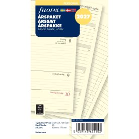 Filofax 2027 Refill | Personal | Årspakke