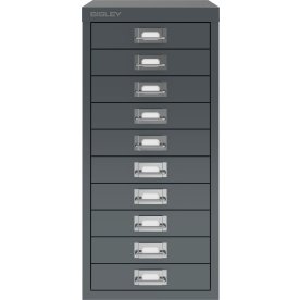 Bisley MultiDrawer skuffeskab, 10 skuffer,antracit
