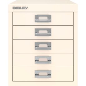 Bisley MultiDrawer skuffeskab, 5 skuffer, hvid