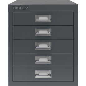 Bisley MultiDrawer skuffeskab, 5 skuffer, antracit
