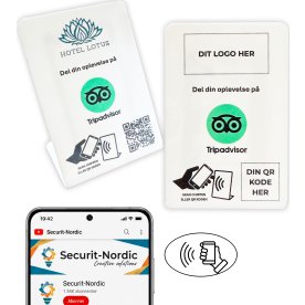 Bordskilt med chip, eget logo, Tripadvisor