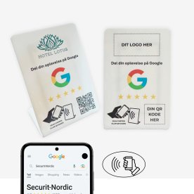 Bordskilt med chip, eget logo, Google