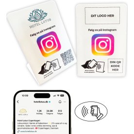 Bordskilt med chip, eget logo, Instagram