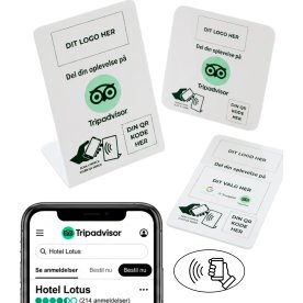 Skiltepakke m/chip, 3 stk, eget logo, Tripadvisor