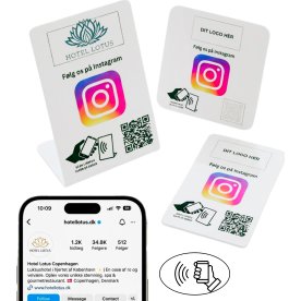 Skiltepakke m/chip, 3 stk, eget logo, Instagram