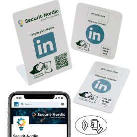 Skiltepakke m/chip, 3 stk, eget logo, LinkedIn