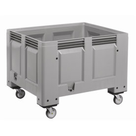 Big Box, 670 liter, hjul, grå, 120x100x76 cm
