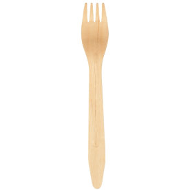 Engångsgaffel Björkträ 16 cm