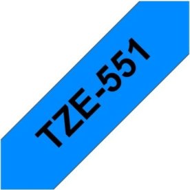 Brother TZe-551 etikettape, 24 mm, svart på blå