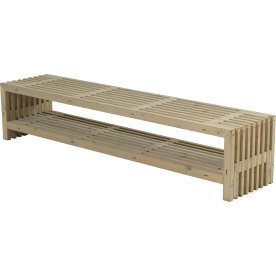 Trallbänk med hylla Plus Drivved L218 cm
