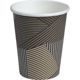 Kaffebägare 24 cl, papp, brun med ränder