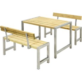 Plus Café plankset med ryggstöd, Tryckimpregnerat