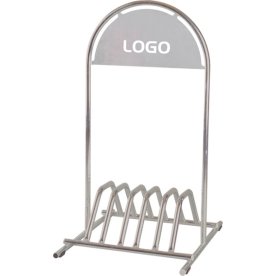 Cykelställ med logotypplatta, 58x120x72cm, Silver