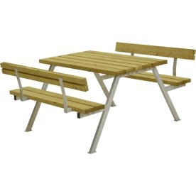 Plus Alpha bänkset med ryggstöd, Natur, 118 cm
