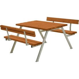 Plus Alpha bänkset med ryggstöd, Teak, 118 cm