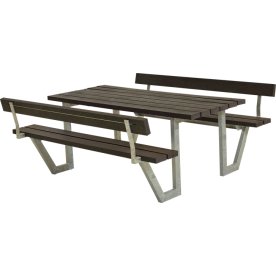 Plus Wega bänkset med ryggstöd | RePlast | 177 cm