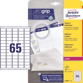 Avery L7651-25 mini-etiketter, 38,1 x 21,2 mm