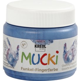 Fingerfärg Mucki 150 ml metallisk blå