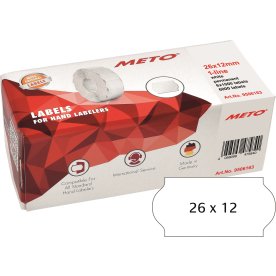 Prisetiketter Meto Permanenta 26x12 mm Vit 6 rlr