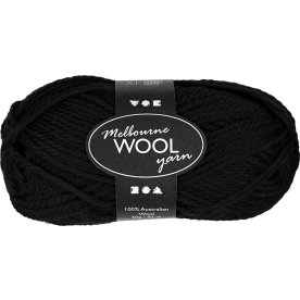 Ullgarn Melbourne 50g svart