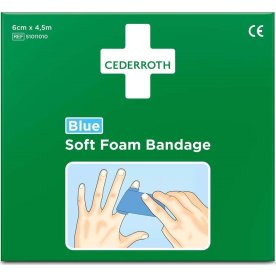 Soft Foam Bandage Cederroth Blå, 6 cm x 4,5 m