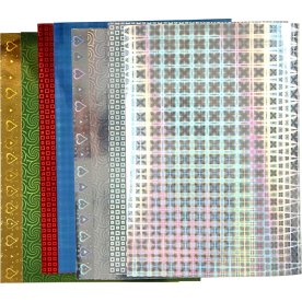 Hologrampapper A4 120g 8 ark mixade