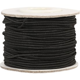 Elastiskt snöre 1 mm x 25 m Svart