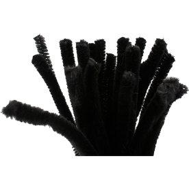 Piprensare Chenille 9 mm 25 st Svart