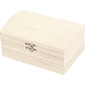 Skattkista av trä med lås | 16,5 x 11 x 8,6 cm