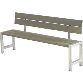 Plankbänk med ryggstöd Plus L176 cm Gråbrun
