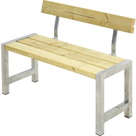 Plankbänk med ryggstöd Plus Café L127 cm Natur