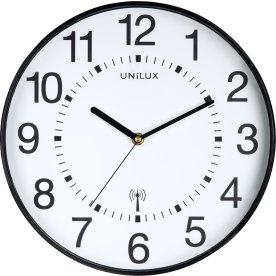 Väggklocka Unilux Wave Ø30 cm Radiostyrd Svart