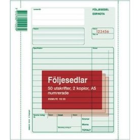 Blankett följesedel A5 3x50 bl num
