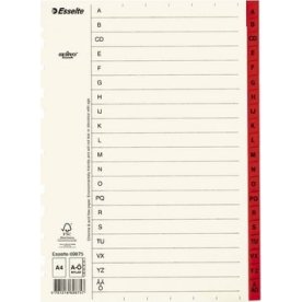 Pappregister Servo A4 A-Ö röd
