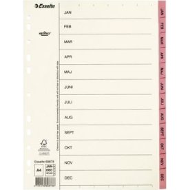 Pappregister Servo A4 Jan-Dec rosa