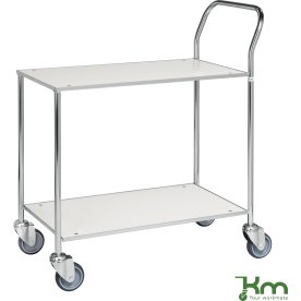 Rullbord – 2 hyllor, 840x430x970 mm, Galvaniserad/