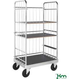 Hyllvagn med galler, 120x80x190 cm, laminathyllor