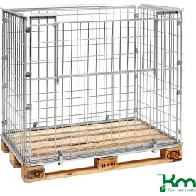 Pallram med sidogrind, LxBxH: 1220x820x1020 mm