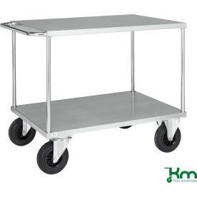 Flexi 630 bordsvagn 2 hyllor, 120x80x26, stålskiva