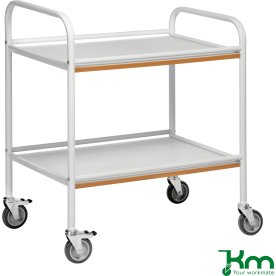 Rullbord – 2 hyllor, 760x520x900 mm, vit