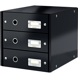 Leitz Click & Store förvaringsbox | 3 fack | Svart