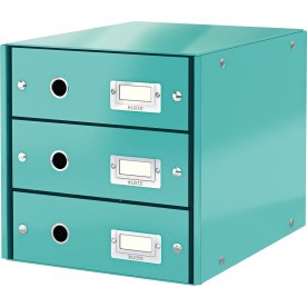 Leitz Click & Store förvaringsbox | 3 fack | Isblå