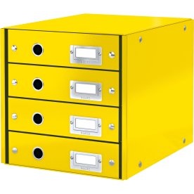Leitz Click & Store förvaringsbox | 4 fack | Gul