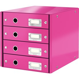Leitz Click & Store förvaringsbox | 4 fack | Rosa