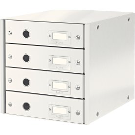 Leitz Click & Store förvaringsbox | 4 fack | Vit