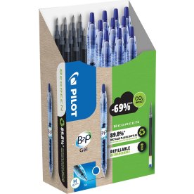 Pilot Bottle2Pen Greenpack bläckpennor | M | Blå