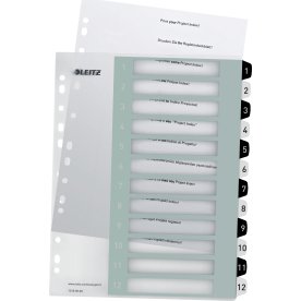 Leitz WOW utskrivbart Register A4+ 1-12