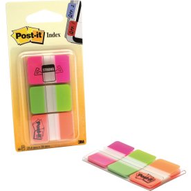 Post-it Strong indexflikar, 25x38 mm, neonfärger