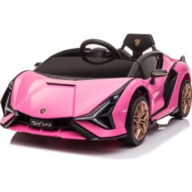 Eldriven Lamborghini Sian barnbil, 12 V, neonrosa